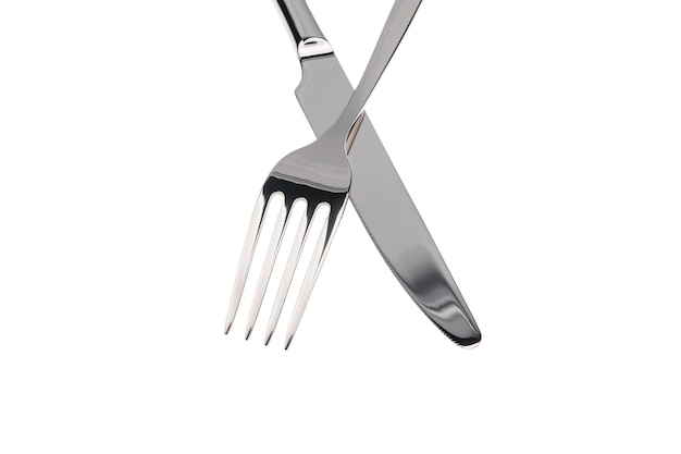 Set of fork knife and spoons isolated on white