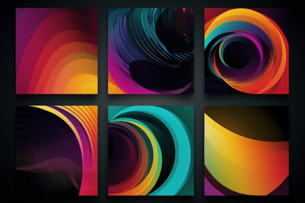 A set of four colorful abstract banners generative AI