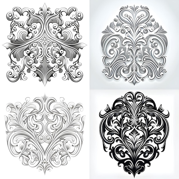 A set of four different designs for a design.