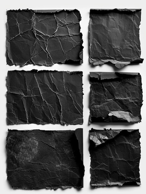 Photo a set of four pieces of black paper