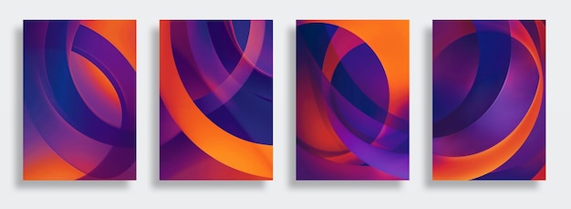 A set of four vertical covers with dynamic flowing gradient design