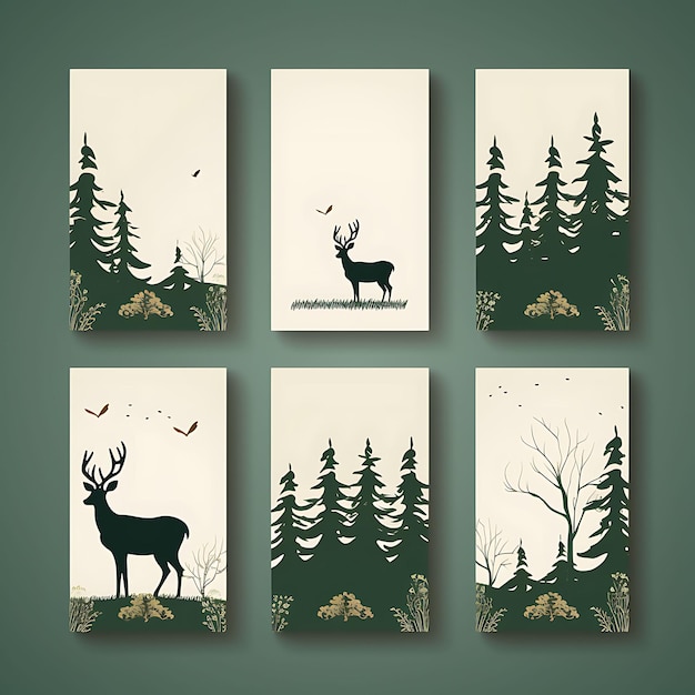 A Set of Frame Vector Simple Creative For Phone Cover Design And Stickers Cute Animal With Natural