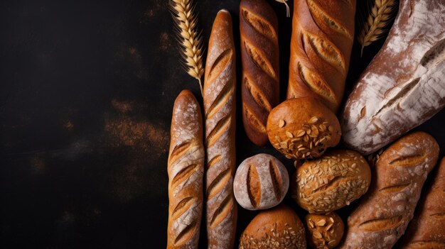 Set of fresh breads Illustration AI GenerativexA