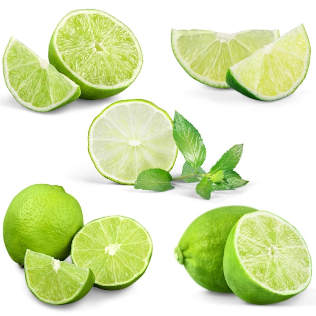 Set of fresh limes