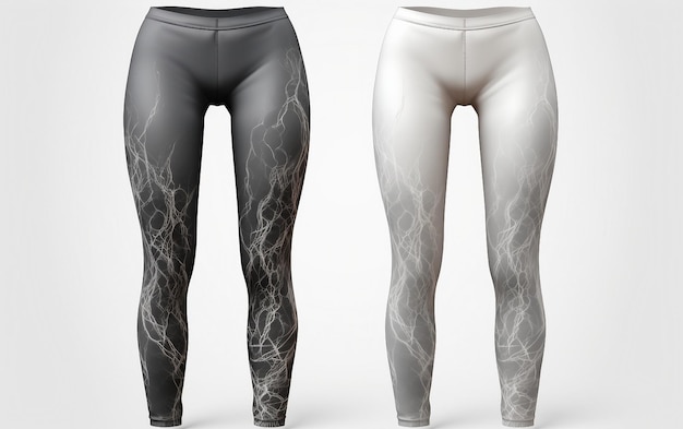 Photo set of front and back views for fleecelined leggings