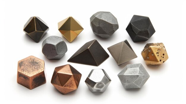 Photo a set of geometricshaped push pins in various metallic finishes adding a touch of modern flair to