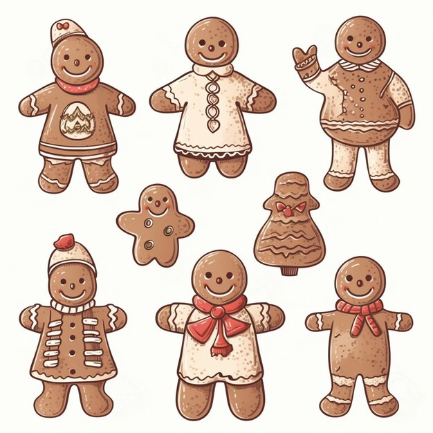 Premium AI Image A Set Of Gingerbread Men premium-ai-image-a-set-of-gingerbread-men