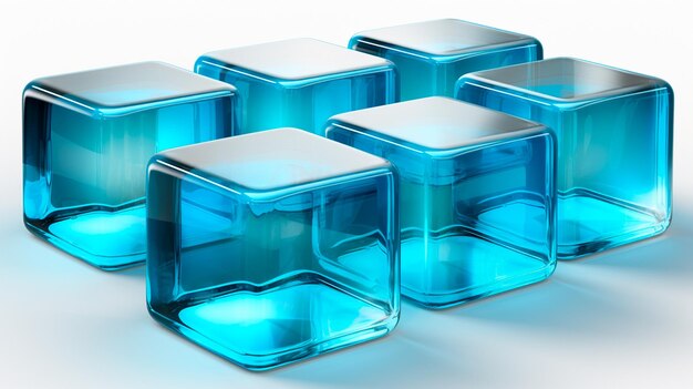 Photo set of glass cubes