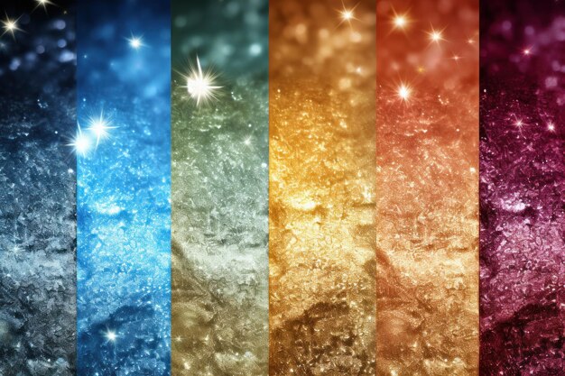 Photo set of glitter abstract background abstract shiny backdrop glittering sparks with blur effect