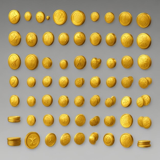 Set of gold sphere isolated on white background collection of golden bubble vector illustration