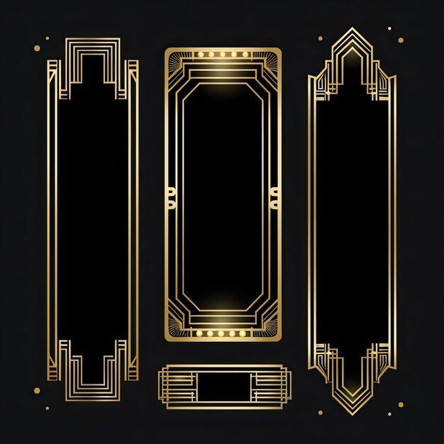 Set gouden frames Decoratieve elementen voor ontwerp Vectorillustratie