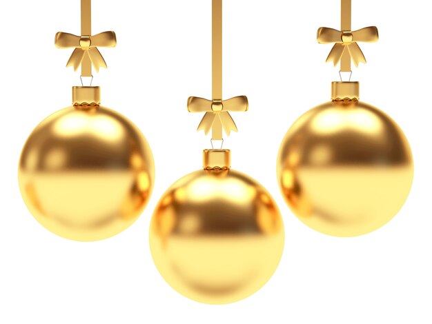 Set gouden kerstballen met strikken