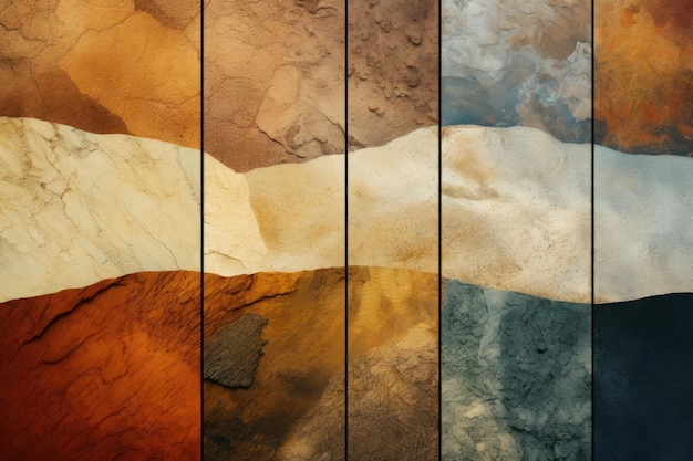 Set of grunge textures and backgrounds Elements of this image furnished by NASA A collage of different natural Earth textures mixed in a beautiful abstract background AI Generated