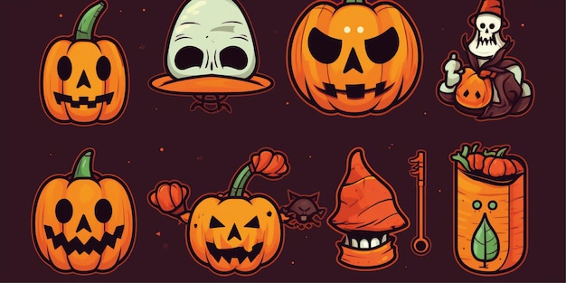 set of halloween illustration