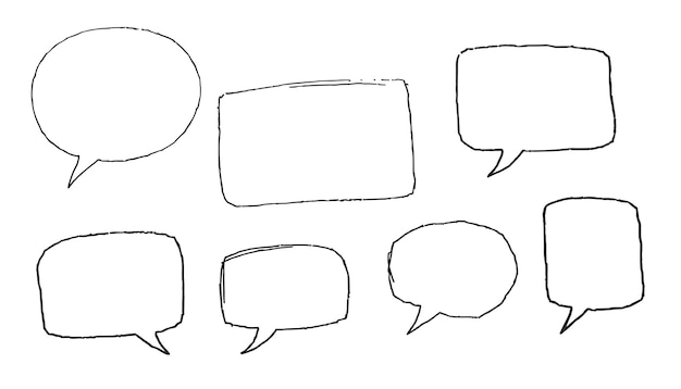 手描きのスピーチバブルセット