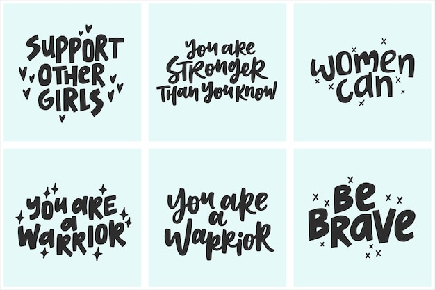 Photo set of handdrawn quotes about feminism