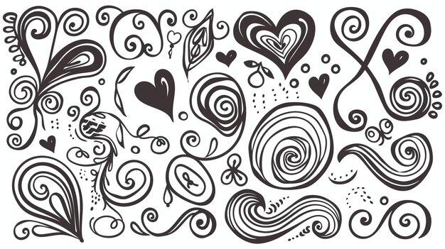 A set of handdrawn vector flourishes