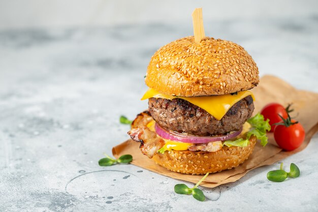 A set of homemade delicious burgers.