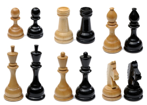 Set houten schaakstukken