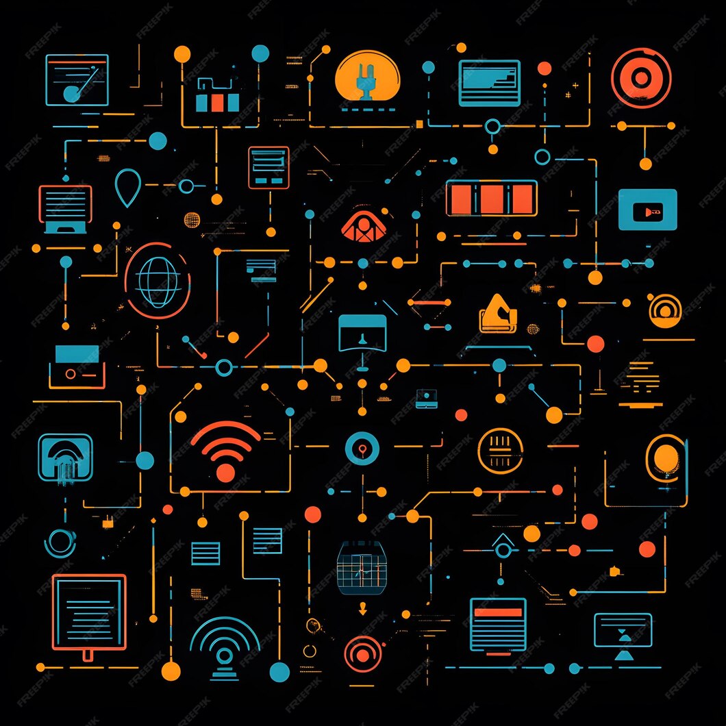 A set of icons showcasing network structures with visuals of network ...