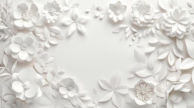 The set includes a number of white paper floral frames