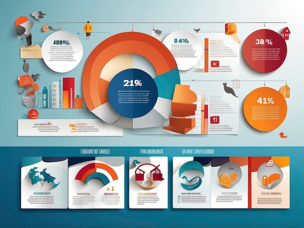 Foto una serie di infografiche con molte cose diverse da vedere