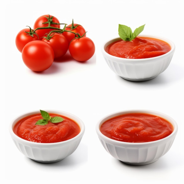 A Set of Isolated Tomato Bowls