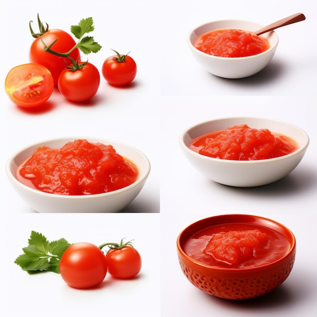 A Set of Isolated Tomato Bowls