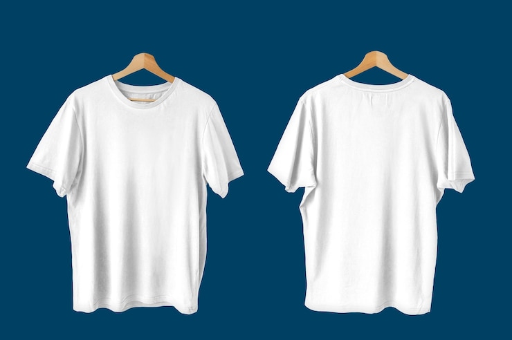 Photo set of isolated white tshirts