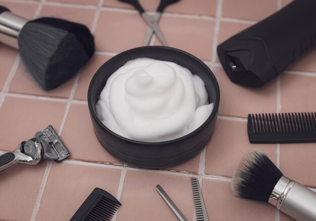 A set of items for shaving your beard