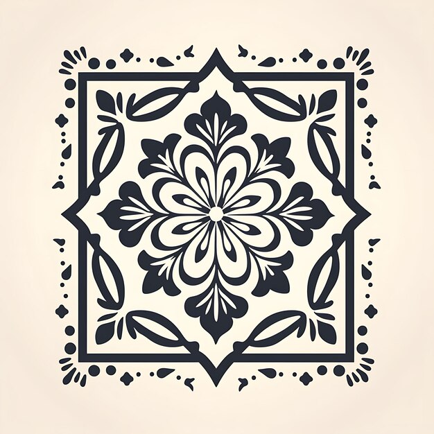 Set of Jasmine Stamp With Monochrome White Color Arabian Geometric Clipart Tshirt Tattoo Designs