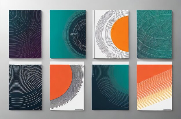 Foto set kaarten met een mix van vloeibare kleuren futuristisch abstract ontwerp gebruikbaar voor banners, covers, lay-out en