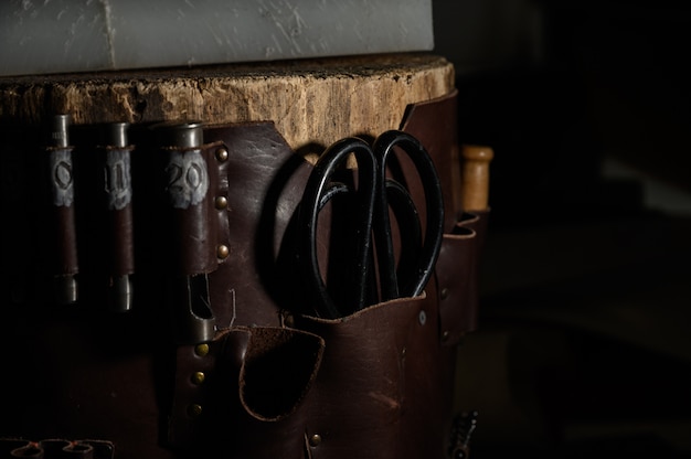 Set of leather craft tools