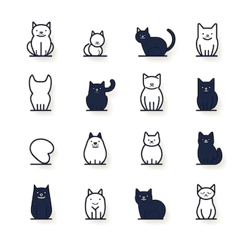 Free Vector  Cat icons collection