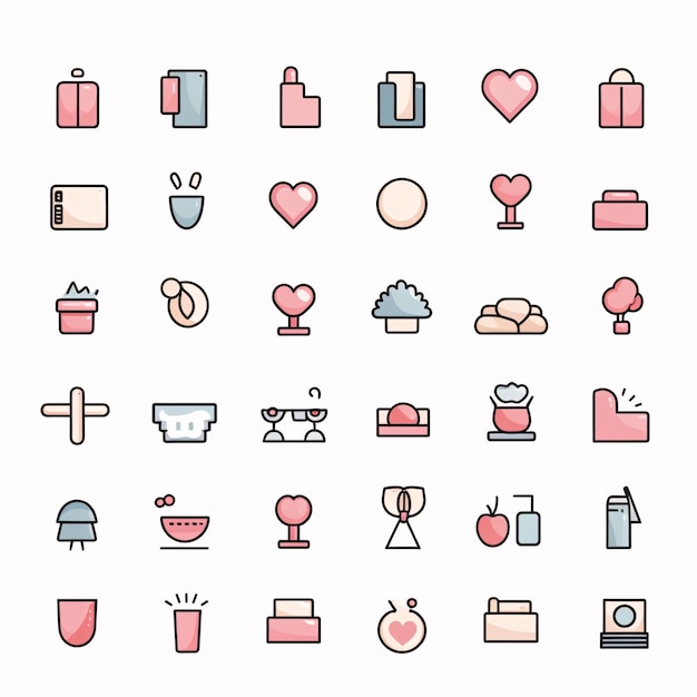 set of line icons design of love passion and romantic theme Vector illustration