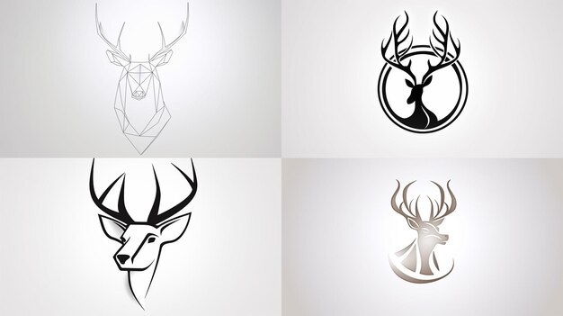 A set of logos with deer and a deer