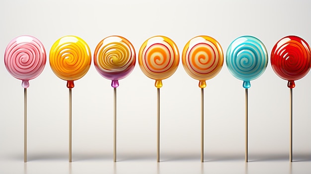 Photo set of lollipops on white background