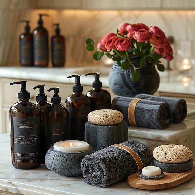 Set of luxury bath products