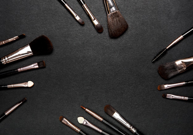 Set of makeup brushes