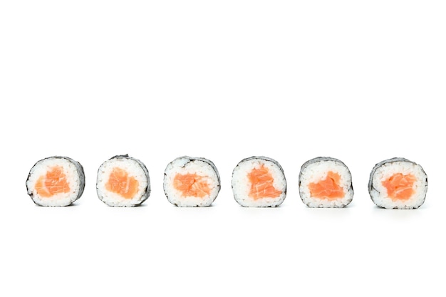 Set of maki isolated on white background