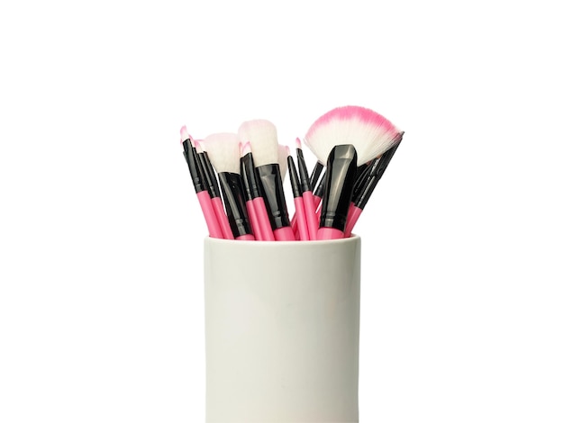 Set met roze make-upborstels