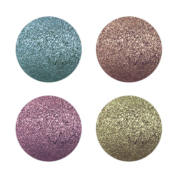 Set of metallic eye shadows samples Chrome shades pearl