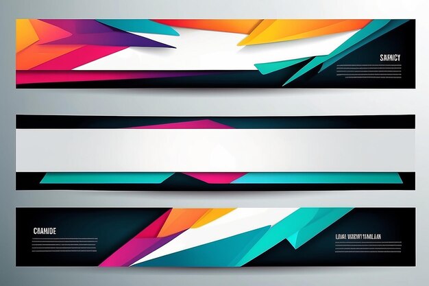 Set of Modern Banners Background Creative Header Templates Vector