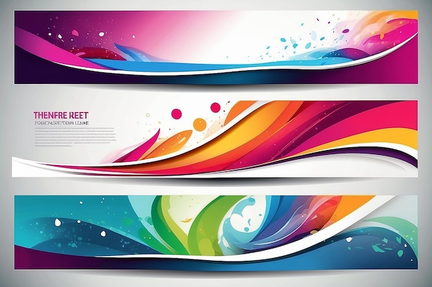Photo set of modern banners background creative header templates vector