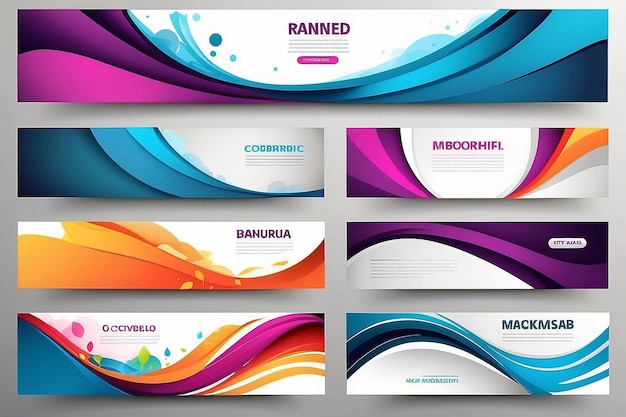 Set of Modern Banners Background Creative Header Templates Vector