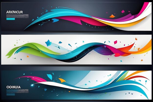 Set of Modern Banners Background Creative Header Templates Vector