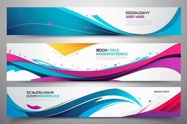 Photo set of modern banners background creative header templates vector