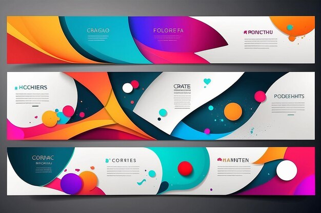 Foto set of modern banners background creative header templates vector