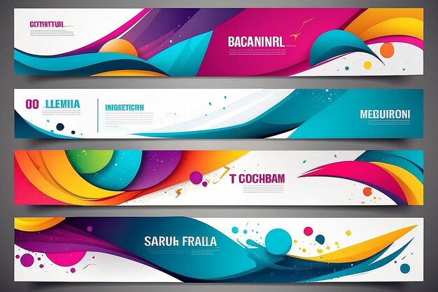 Foto set of modern banners background creative header templates vector