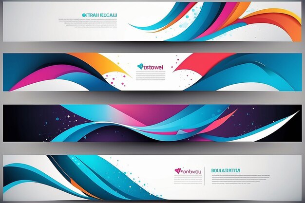 Set of Modern Banners Background Creative Header Templates Vector